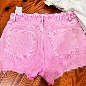 2 pairs of Zara Jean shorts. Pink and white. Size 10. Worn once each